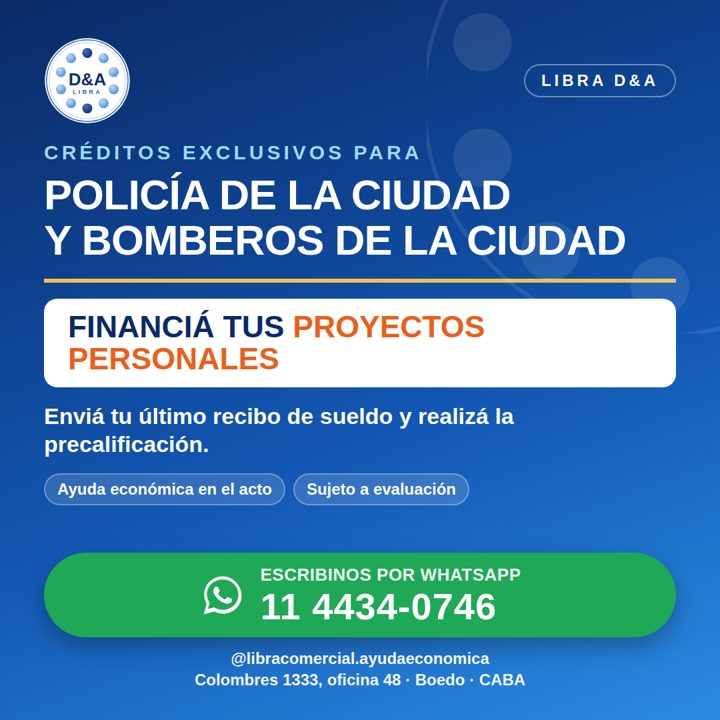 Créditos para Policía de la Ciudad y Bomberos de la Ciudad
